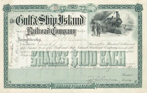 Gulf and Ship Island Railroad - Southern States - Stock Certificate